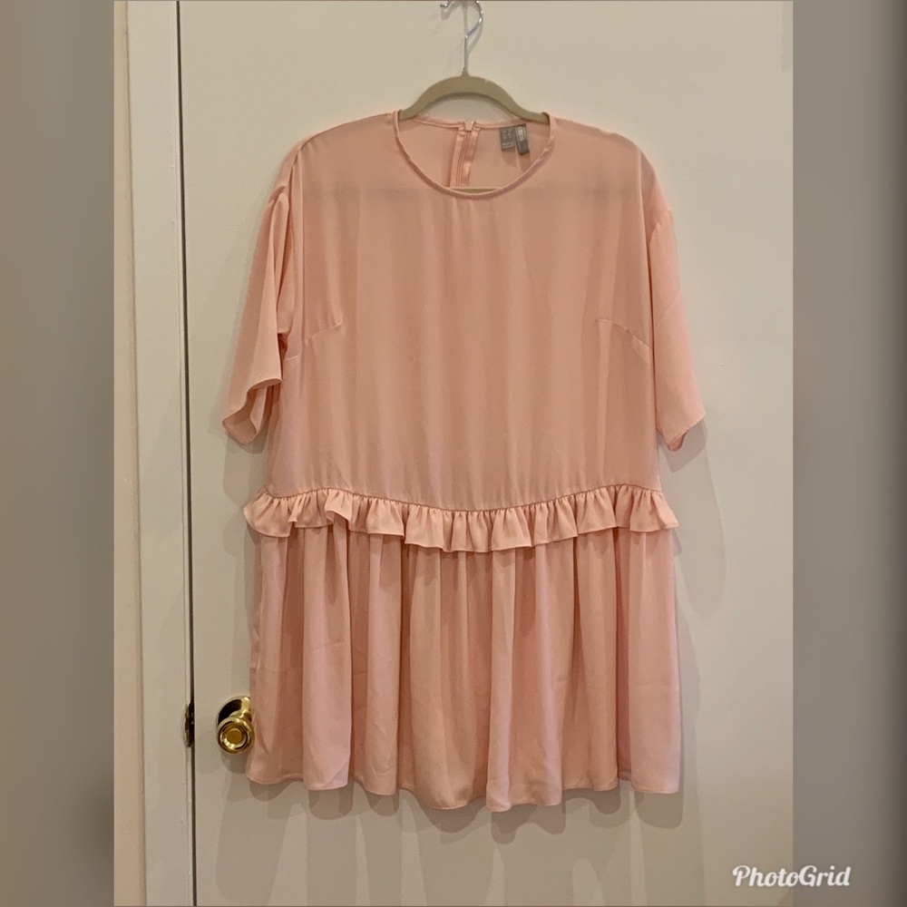 ASOS mini smock dress with frill waist